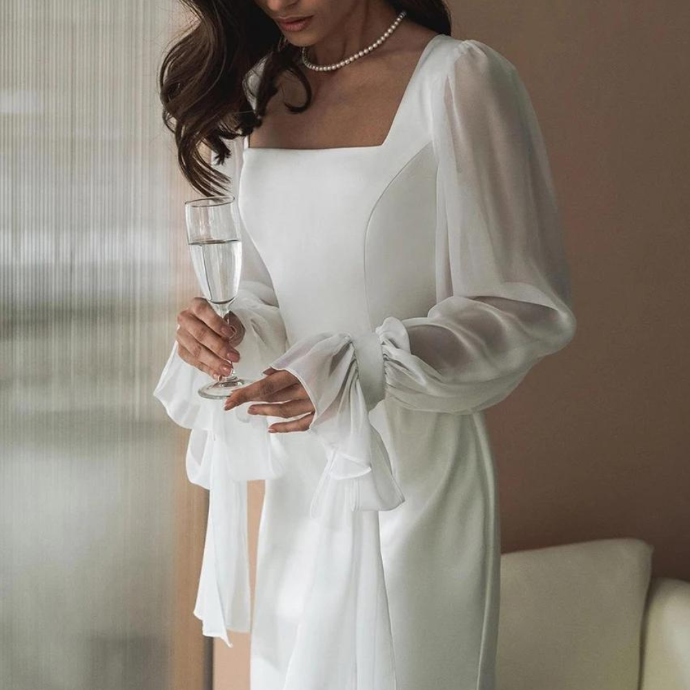 Kathrine | Elegant Maxikjole med Lange Ærmer