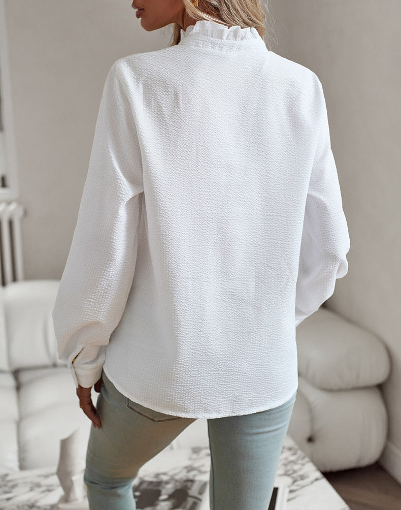 Alice | Flæset Knappet Bluse