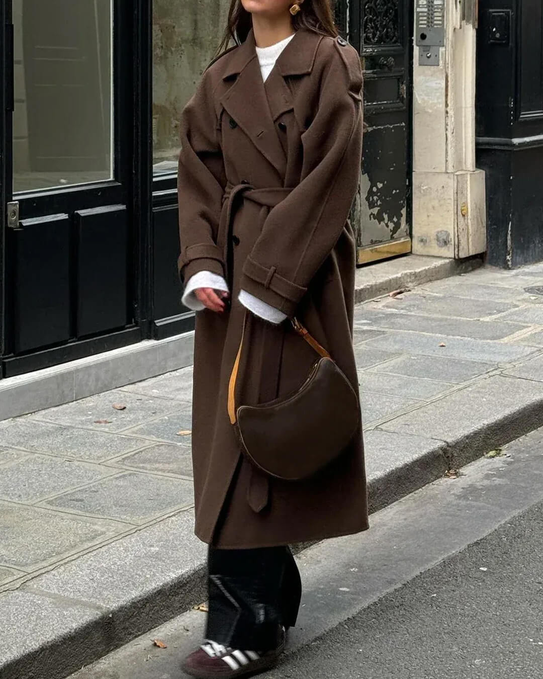 Birthe | Dame Lang Vinter Trench Frakke i Uld