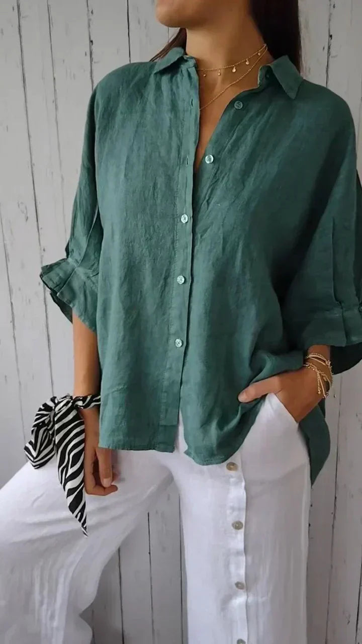 Marie | Stilfuld Casual Skjorte med Knapper