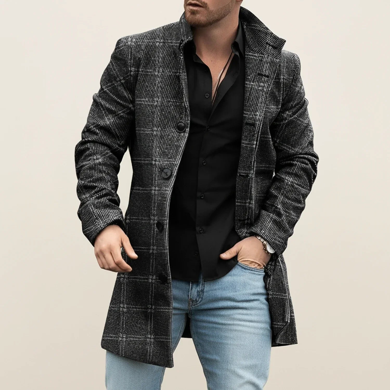 Martin | Vinter Patchwork-Stil Herre Frakke