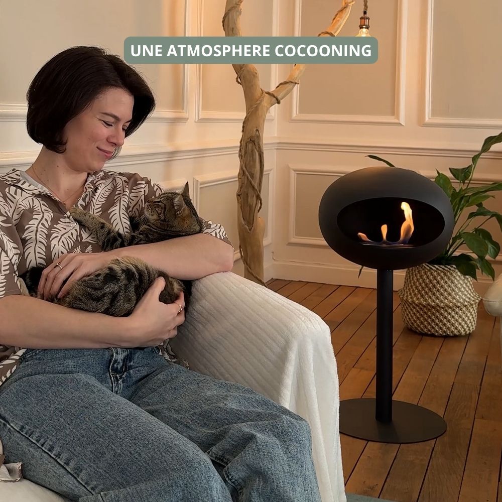 Cheminée Bioéthanol Arden™ - Vraie Flamme Sans Conduit ni Travaux