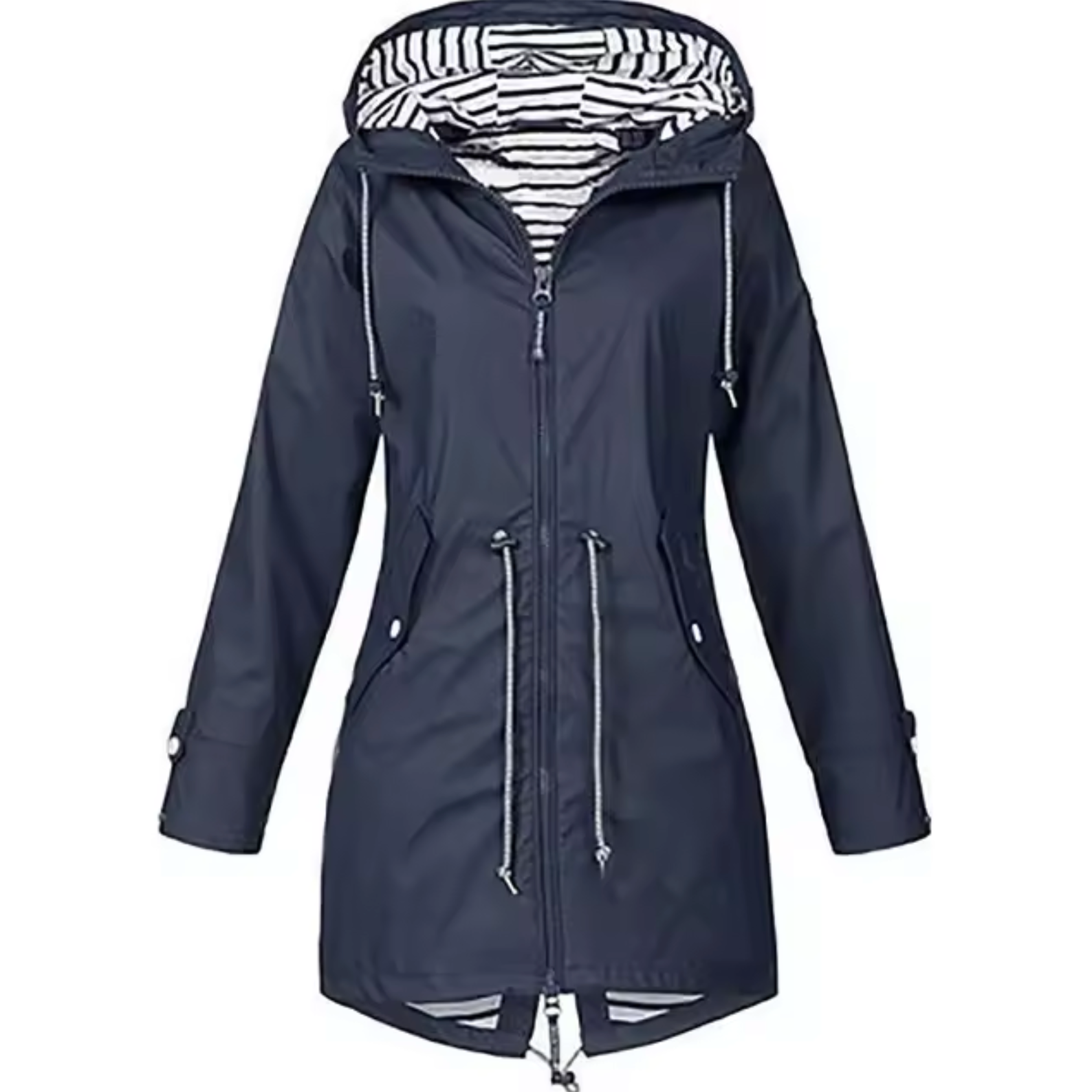 Aase | Parka med Stribet For og Snøre
