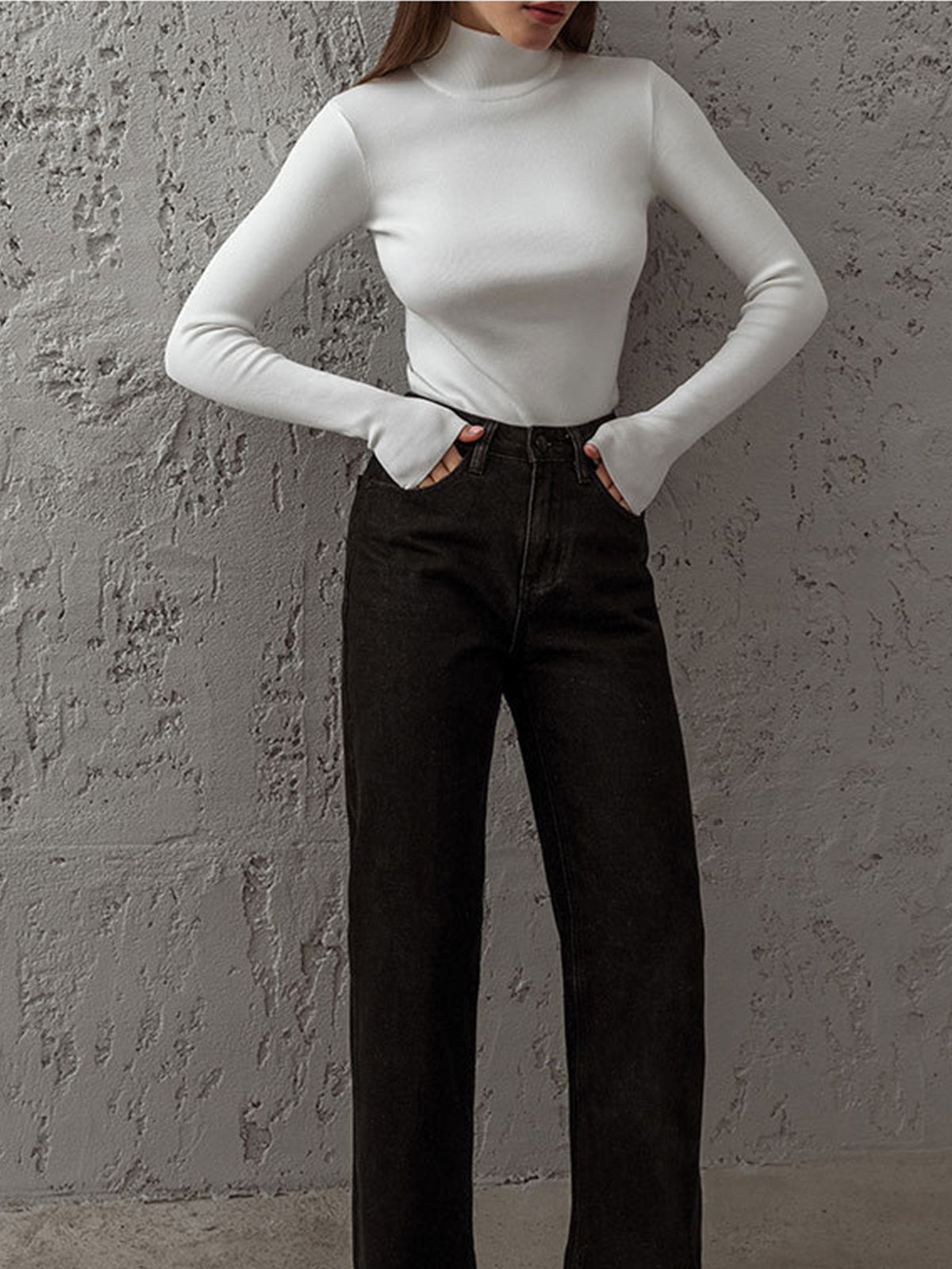 Cathrine | Dame Forårs Komfortabel Mock Neck Top