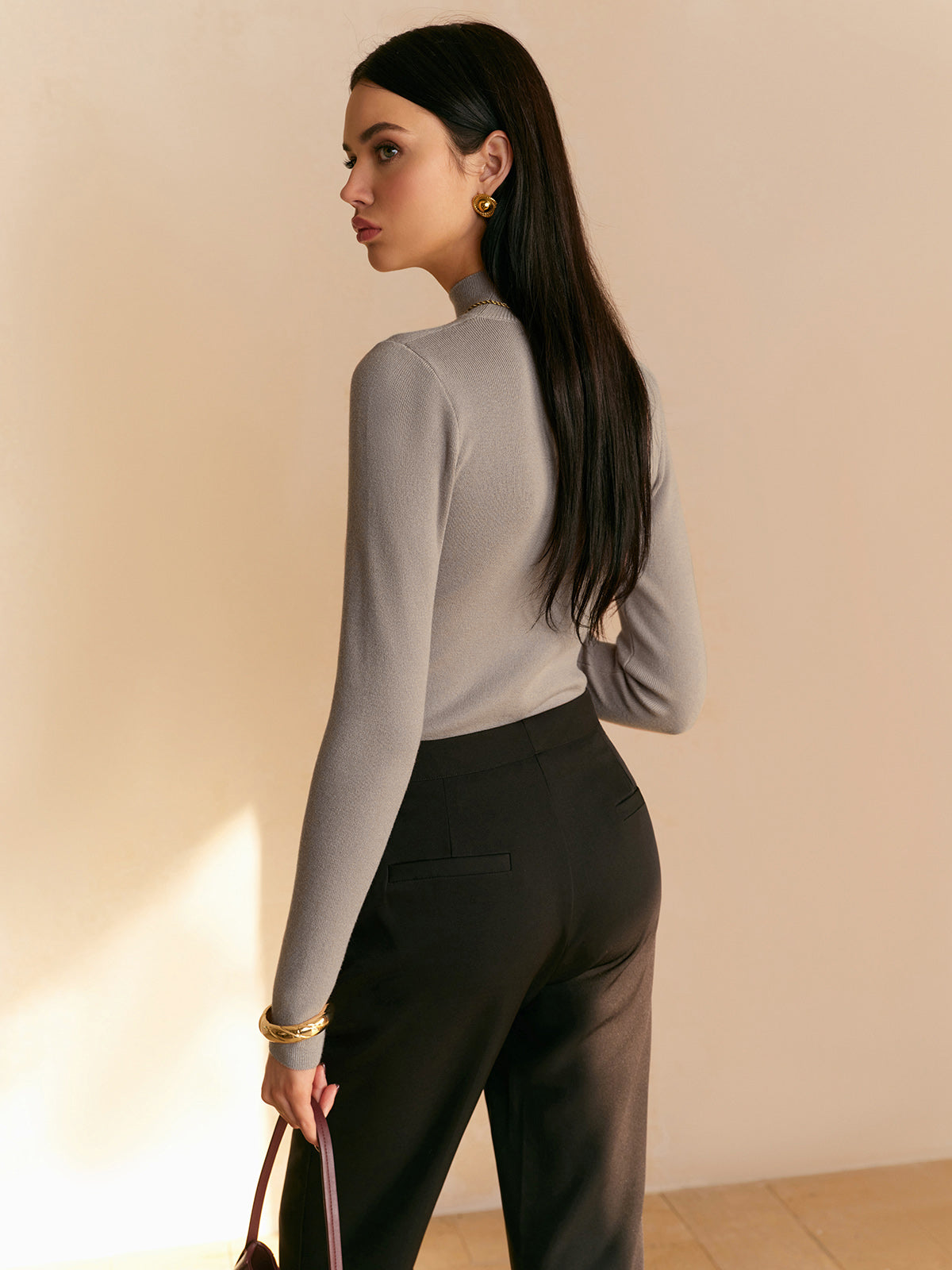 Cathrine | Dame Forårs Komfortabel Mock Neck Top