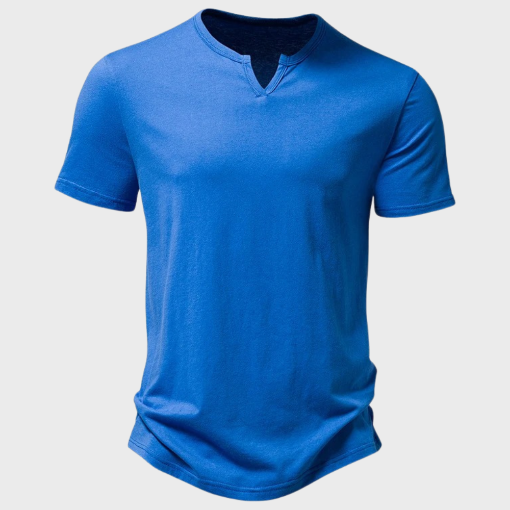 Gunnar | Casual Henley T-shirt med Knapper