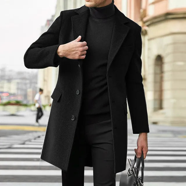 Preben | Herre Vinter Uld Trenchcoat Formelt Business