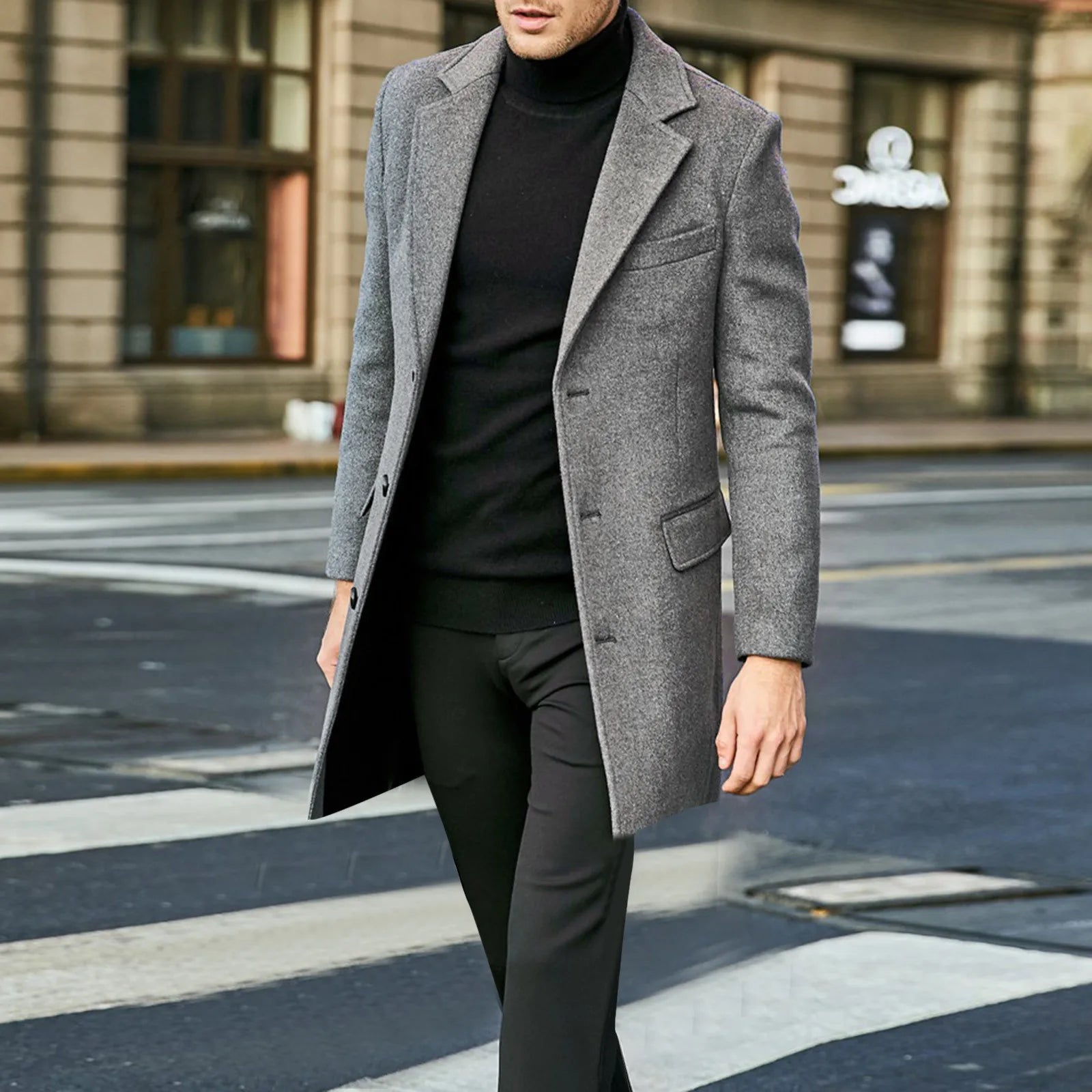 Preben | Herre Vinter Uld Trenchcoat Formelt Business