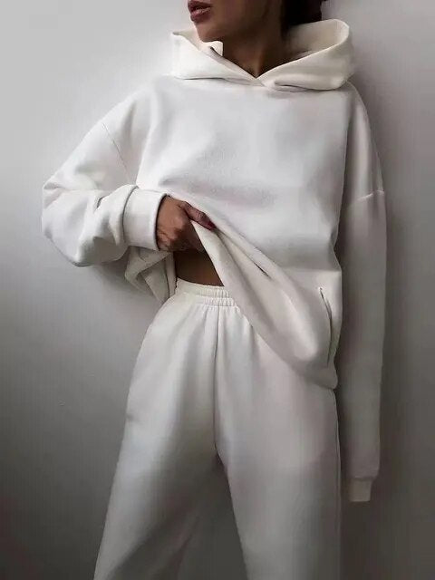 Jasmin | Dame Komfortabelt Hoodie Sæt Med Bukser