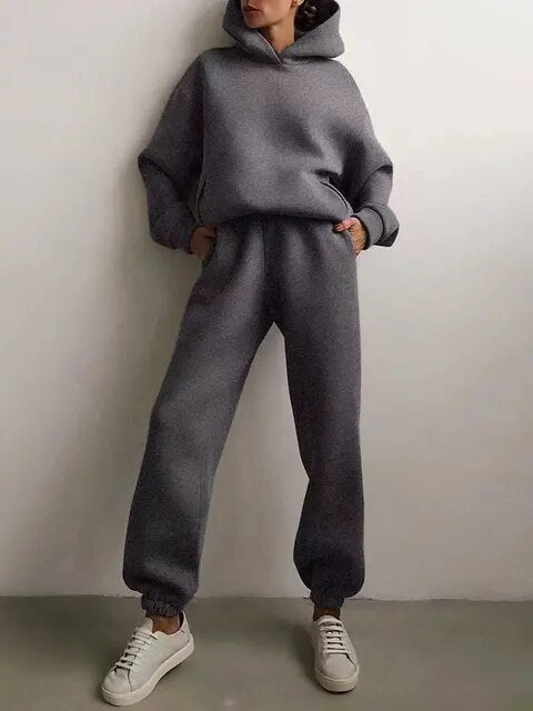 Jasmin | Dame Komfortabelt Hoodie Sæt Med Bukser