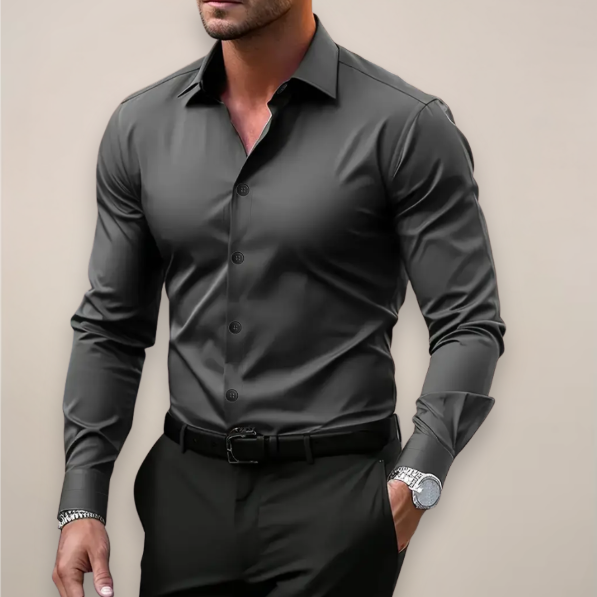 Valentin | Stilfuld Herre Forårs Slim Fit Skjorte