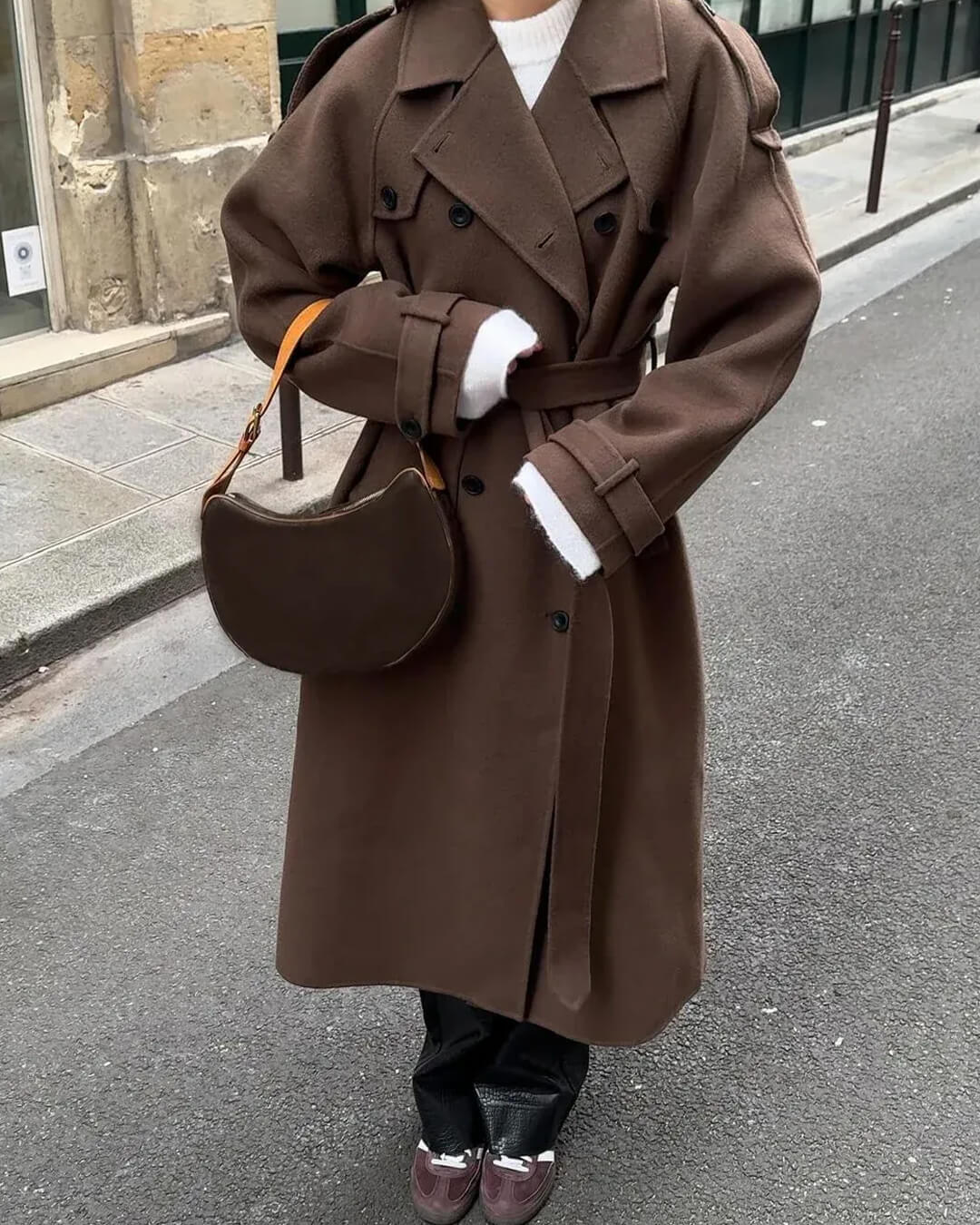 Birthe | Dame Lang Vinter Trench Frakke i Uld