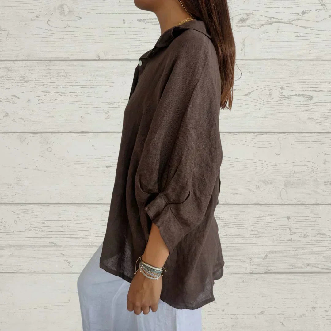 Marie | Stilfuld Casual Skjorte med Knapper